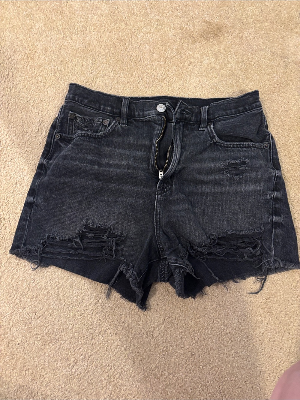 American Eagle Black Ripped Shorts